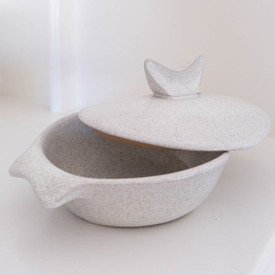 MCM Speckled Ceramic Casserole Dish